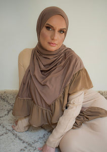 bamboo ruffled chiffon MOCHA