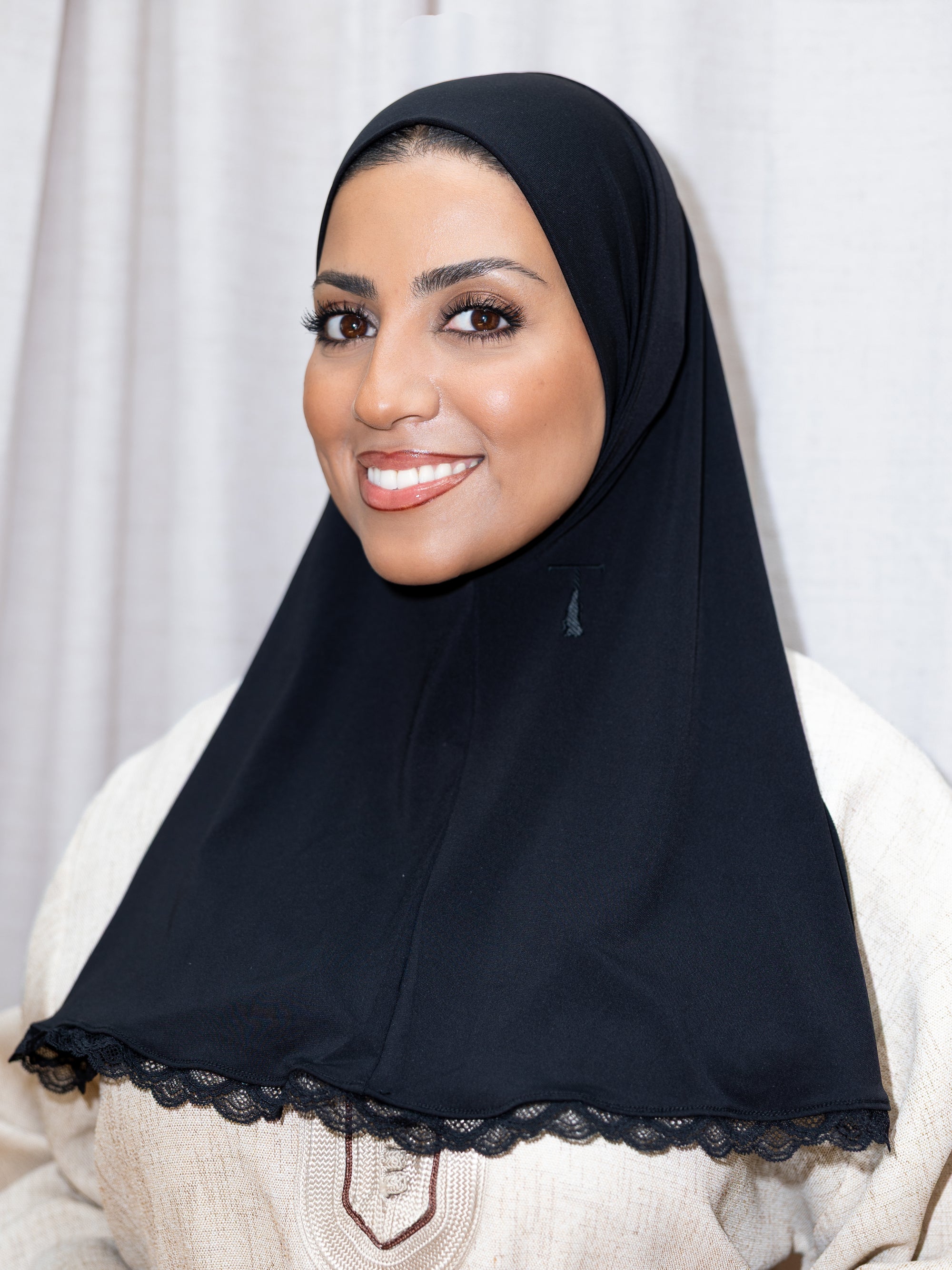 instant hijab lace BLACK