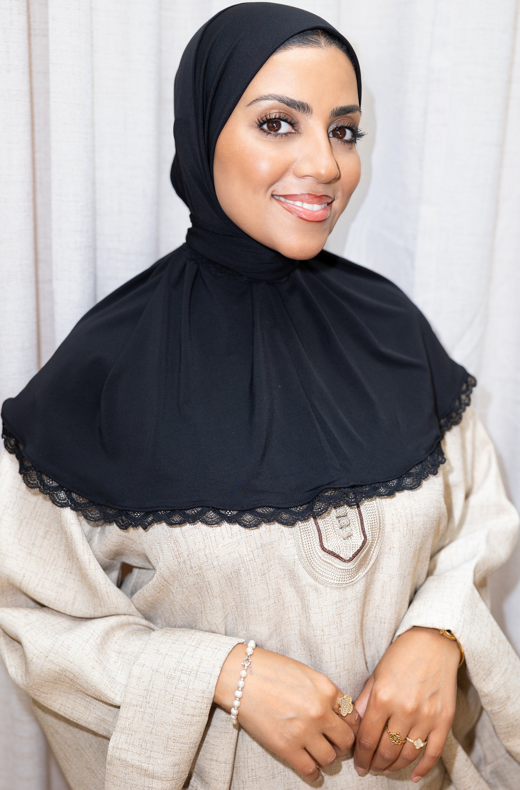 instant hijab lace BLACK