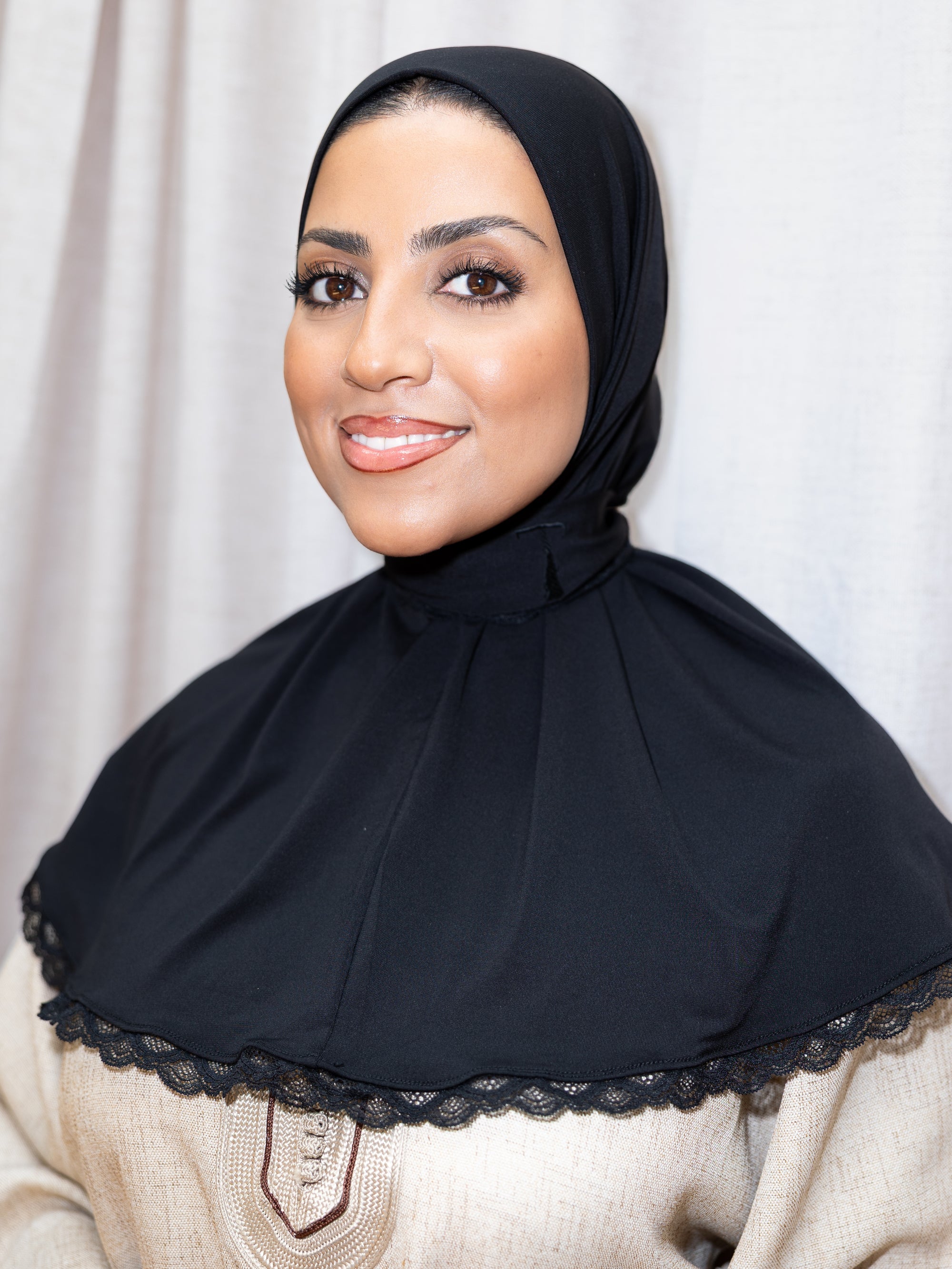 instant hijab lace BLACK