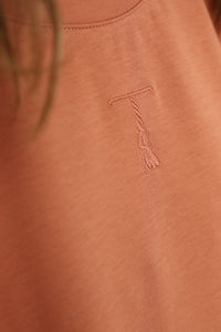 oversized soft orange long-sleeve t-shirt