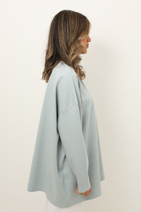 oversized pastel blue long-sleeve t-shirt