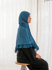 bamboo ruffled chiffon TEAL