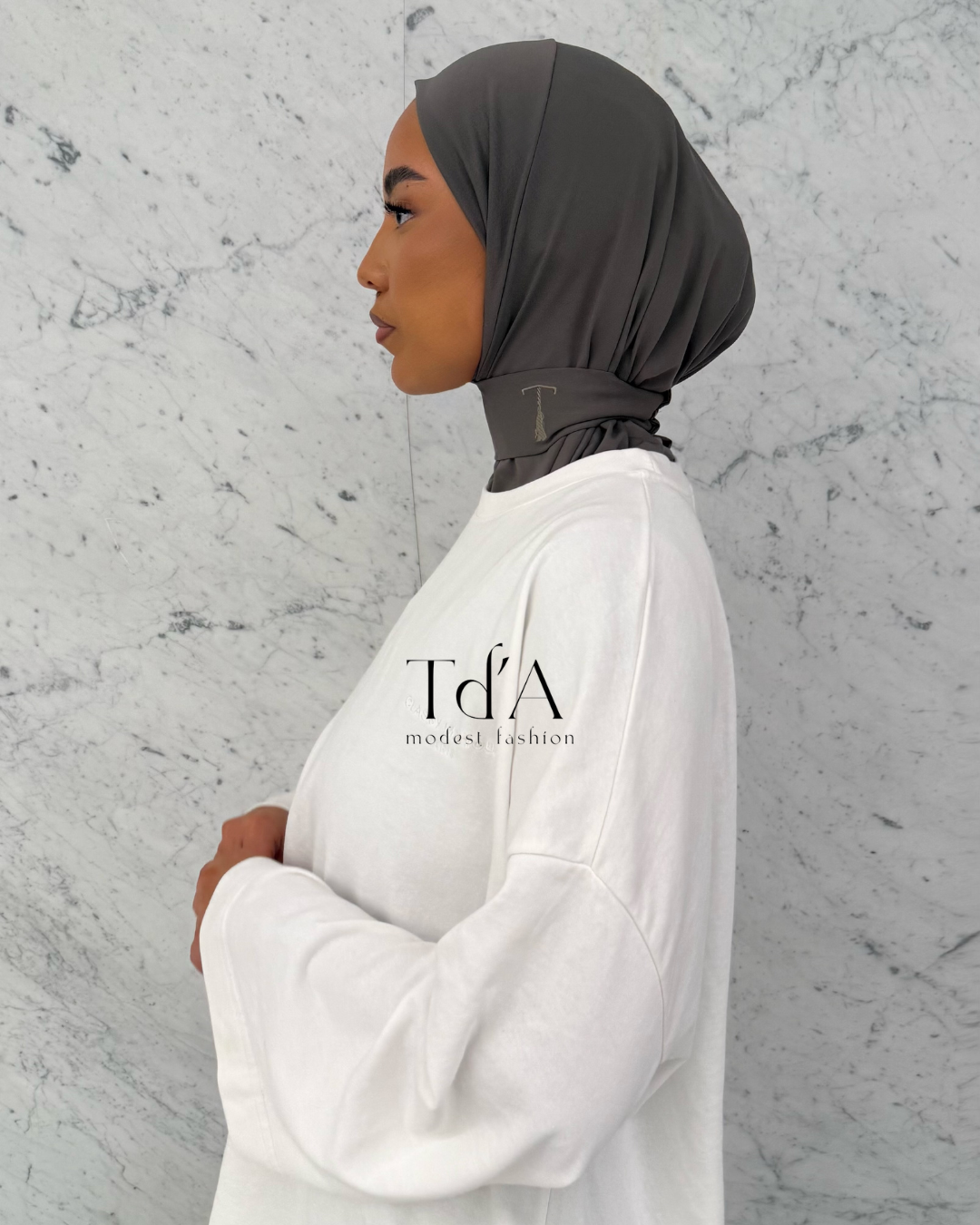 instant hijab STONE BROWN