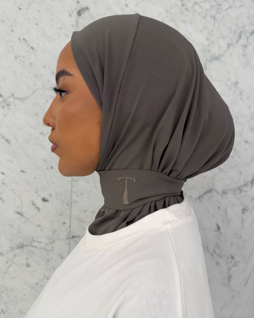 instant hijab STONE BROWN