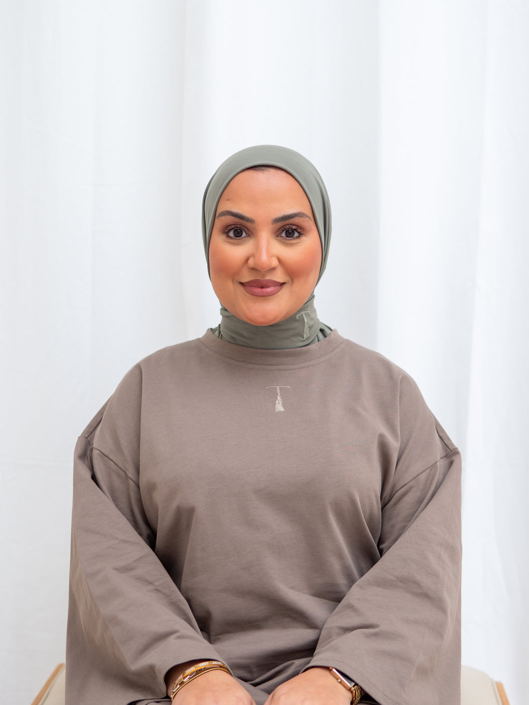 instant hijab sage green