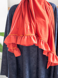 bamboo ruffled chiffon TERRACOTTA