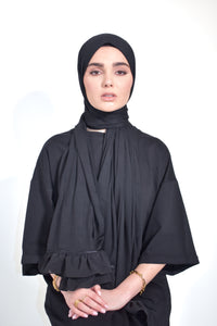 bamboo ruffled chiffon BLACK